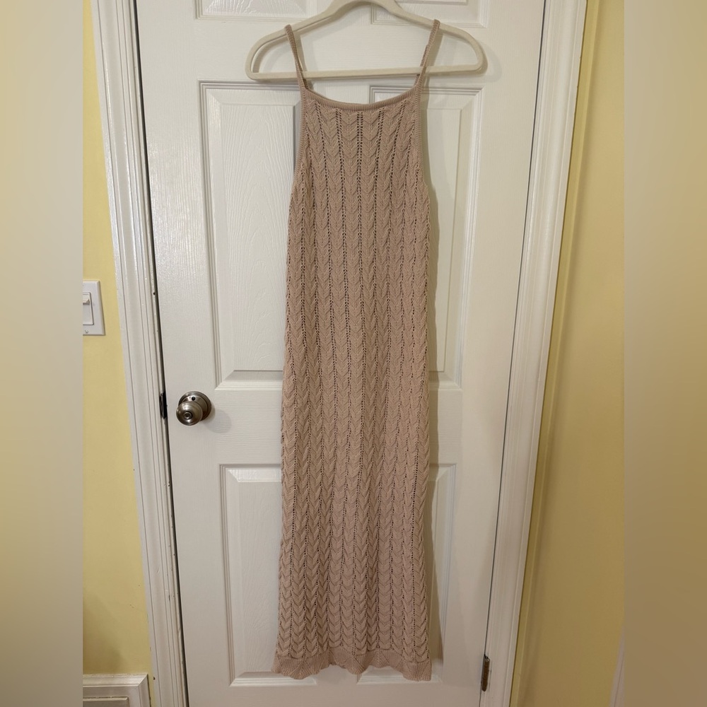 Z Supply Camille Crochet Midi Dress in Natural